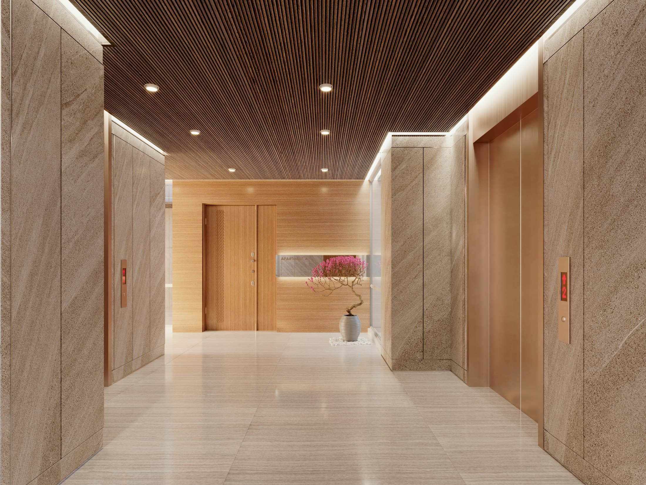 Lobby moderno de um edifício residencial de alto padrão